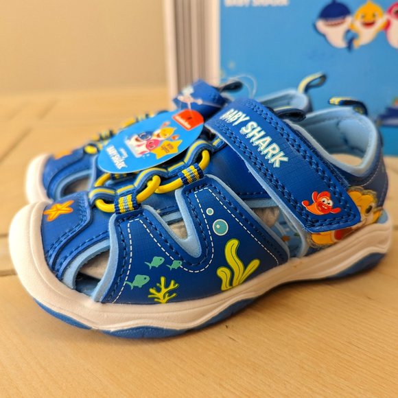 Nickelodeon Baby Shark Ping Fong Trekking Child Sandals - Size 6 & 8 - Brand New - Picture 1 of 16